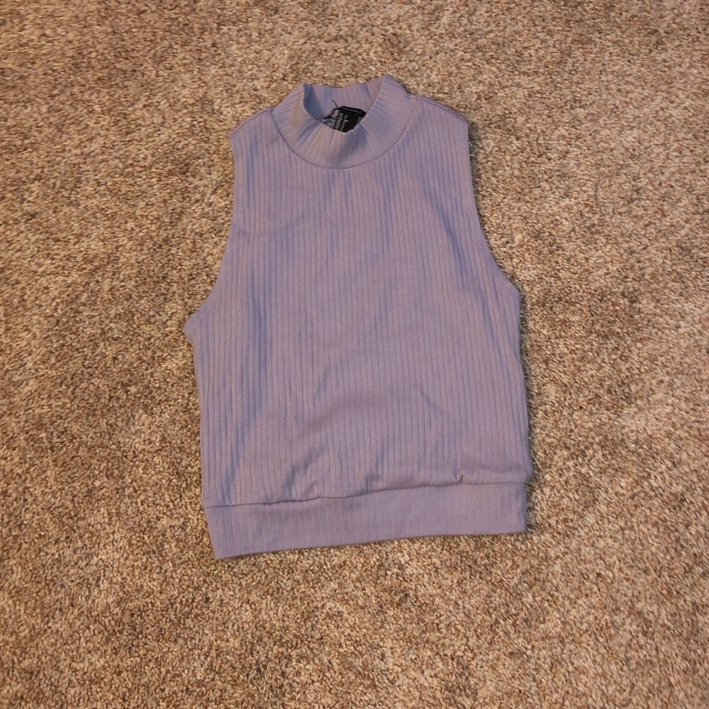 NWOT Forever21 Lavender High Neck Cropped Tank Top